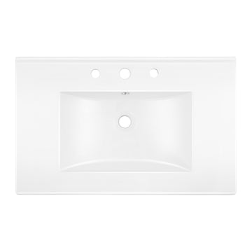 Ancillary 3-Hole 20 in. W x 18.25 in. D Classic Contemporary Rectangular Ceramic Single Sink Basin Vanity Top